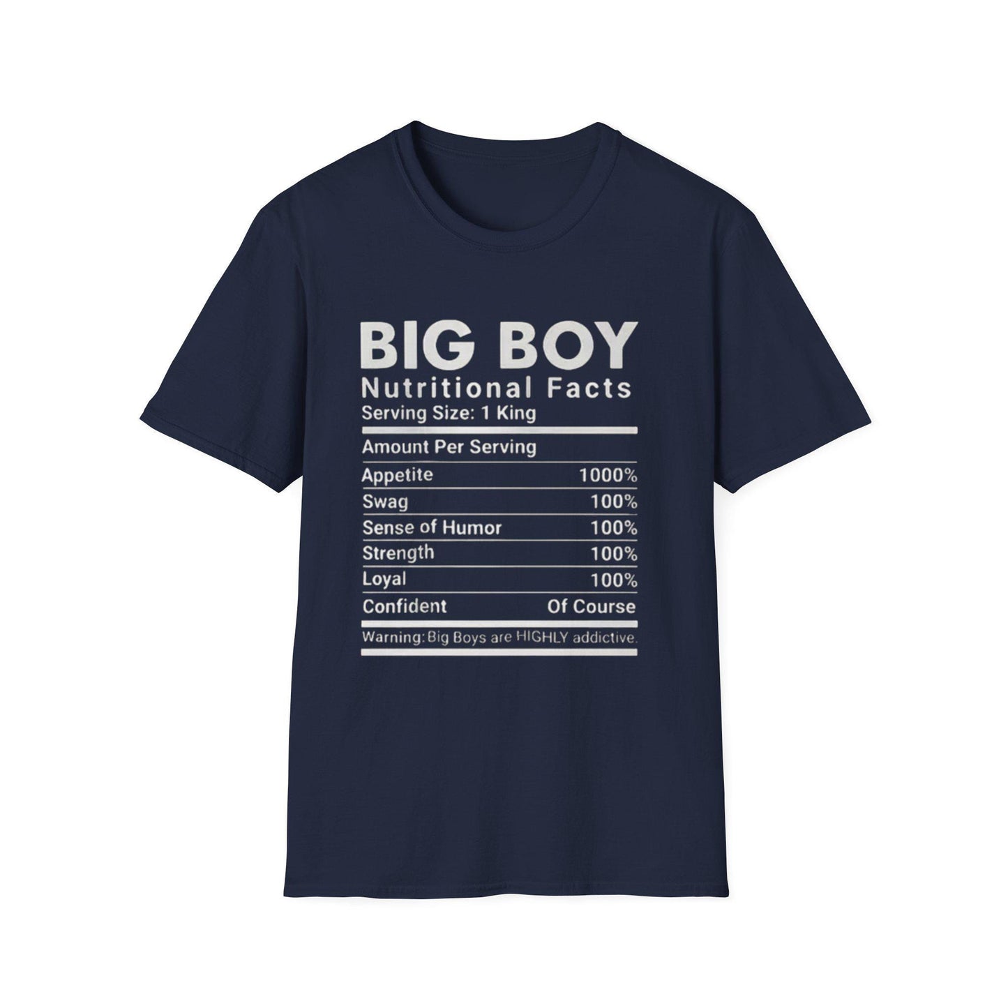 Funny Big Boys Nutritional Facts Tee: Sarcastic Humor Graphic T-Shirt