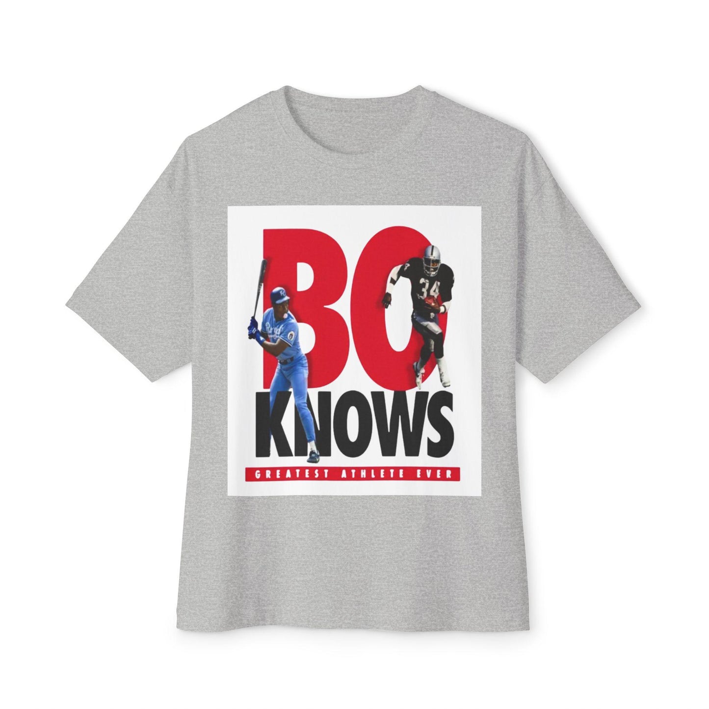 Bo Knows Graphic Tee: Unisex Oversized Boxy Cotton T-Shirt