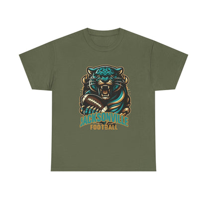 Jaguar Football Graphic Tee: Unisex Heavy Cotton Sports Jersey