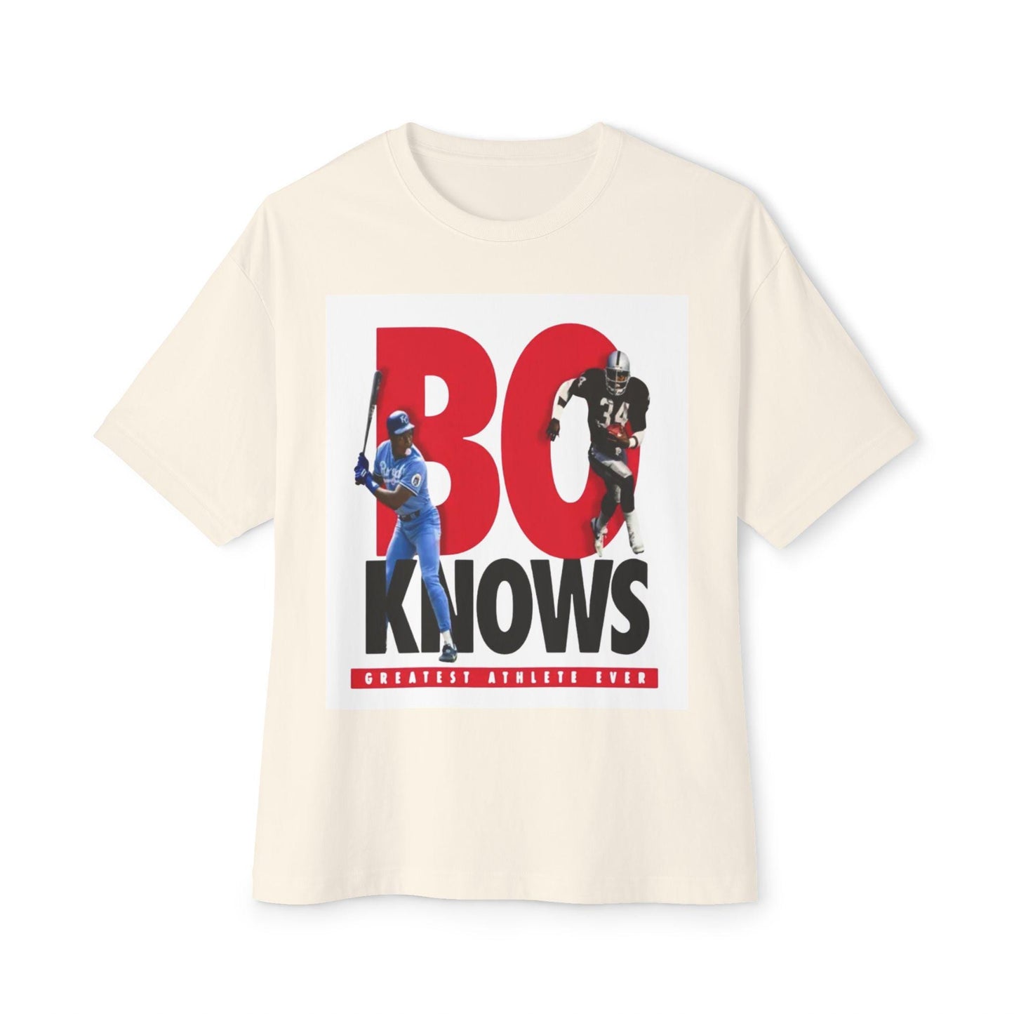 Bo Knows Graphic Tee: Unisex Oversized Boxy Cotton T-Shirt