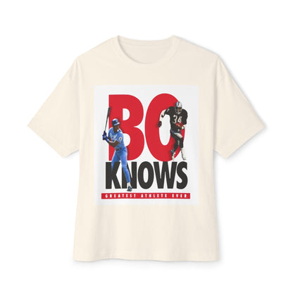 Bo Knows Graphic Tee: Unisex Oversized Boxy Cotton T-Shirt