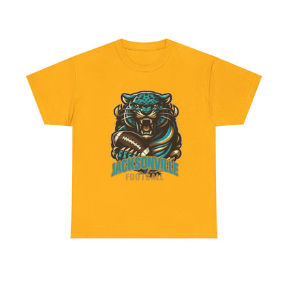 Jaguar Football Graphic Tee: Unisex Heavy Cotton Sports Jersey