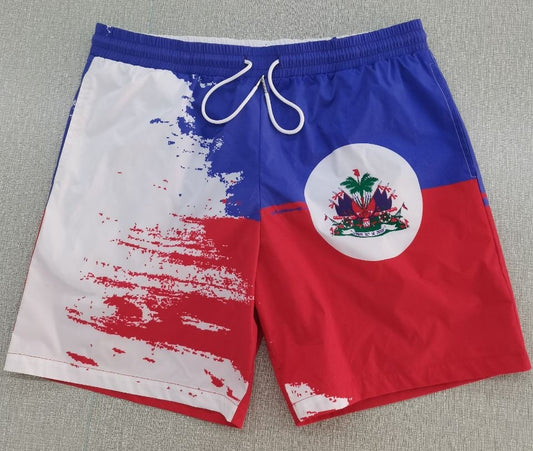 Haiti Unisex Athletic Long Shorts