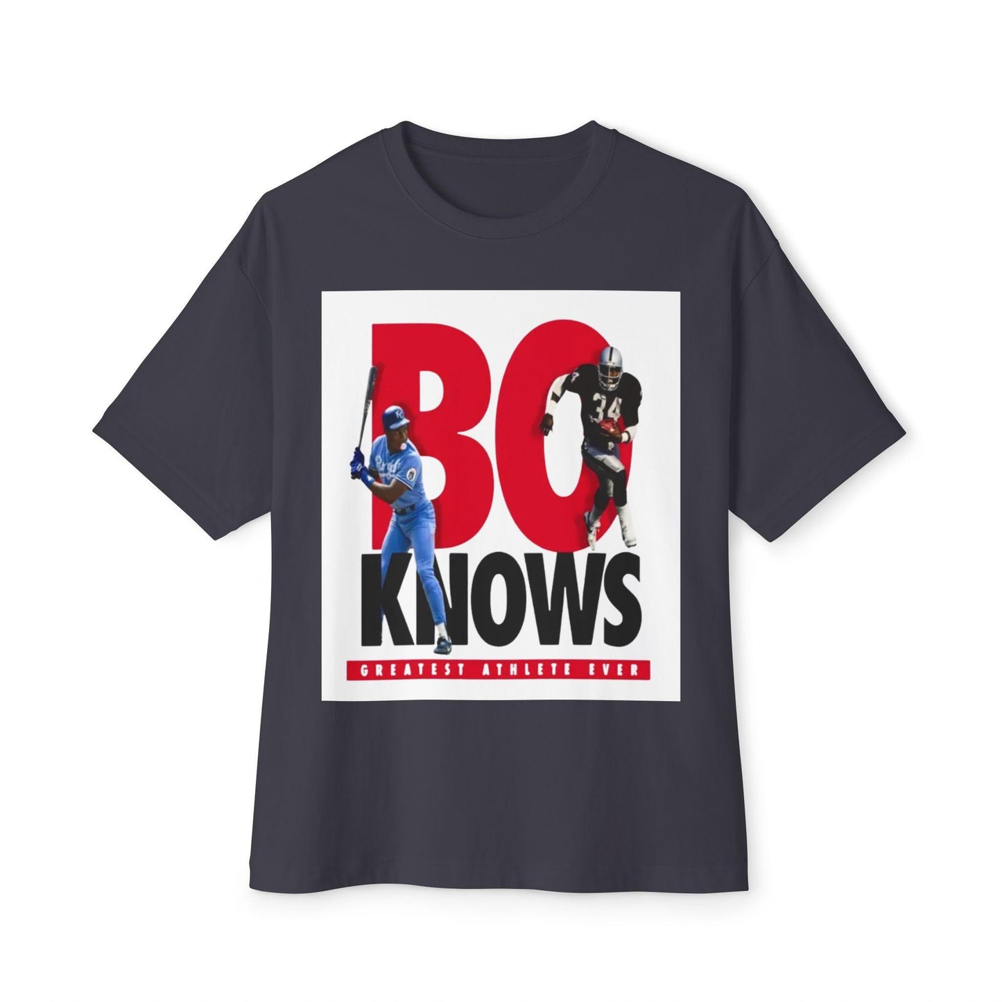 Bo Knows Graphic Tee: Unisex Oversized Boxy Cotton T-Shirt