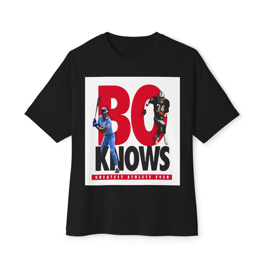 Bo Knows Graphic Tee: Unisex Oversized Boxy Cotton T-Shirt