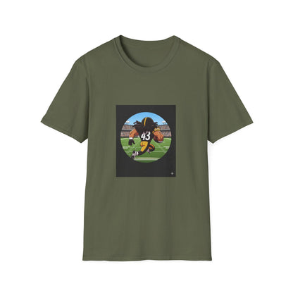 Troy Polamalu Steelers Tee: Animated Football Fan Shirt