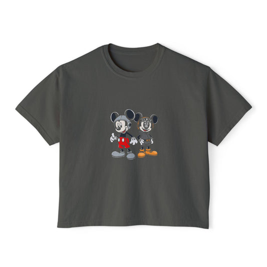 Mickey Mouse Boxy Tee Casual T-Shirt, Gift for Disney Lovers, Summer Fashion Retro Graphic Top  Cute Women Apparel
